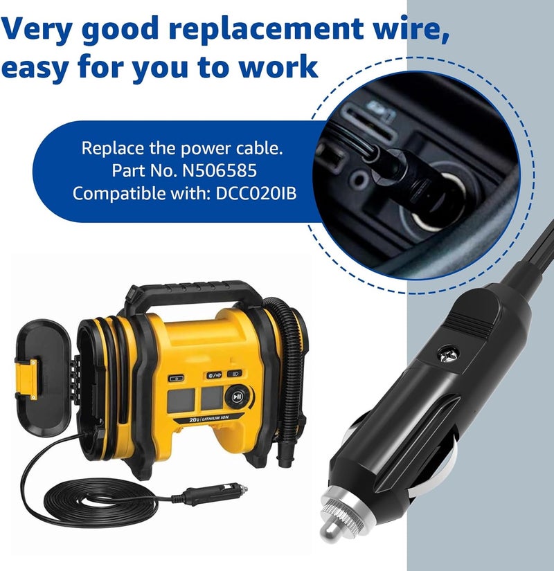 Norward 13FT N506585 for DeWalt Inflator Cord,Replacement for DCC020IB Inflator Power Supply - Image 4